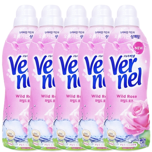 헨켈 고농축 섬유유연제 버넬 와일드로즈 900ml (5개)_이미지