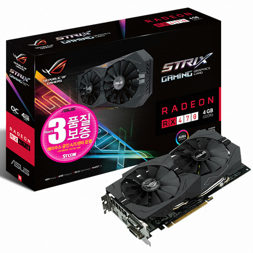 ASUS ROG STRIX 라데온 RX 470 O4G GAMING 4GB STCOM_이미지