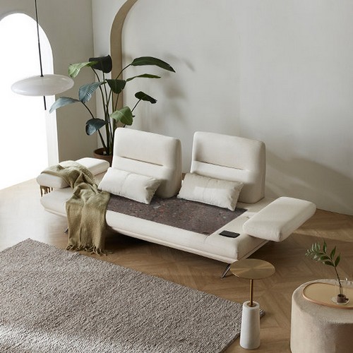 현대의료기 디바노비앙코 3인 패브릭 온열 돌소파 MS (브라운팔보석)