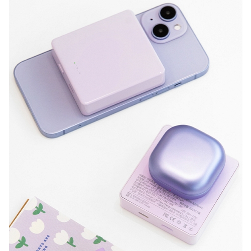 라이프썸 미니 마그네틱 무선충전 보조배터리 LFS-HA48 8000mAh_이미지