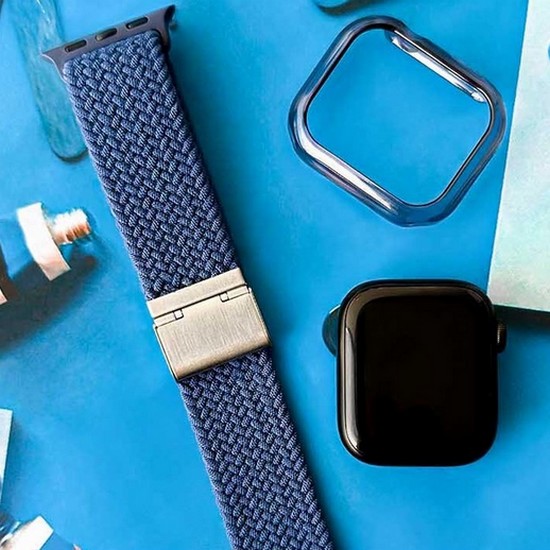 폰트리 힐링쉴드 애플워치 버클 브레이드 솔로루프 스트랩 BB시리즈 (블루)