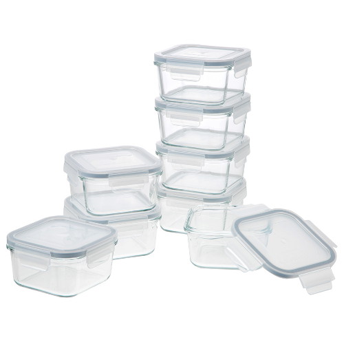 쿠팡 코멧 ㅤ키친 유리 밀폐용기 정사각 450ml (8개)_이미지