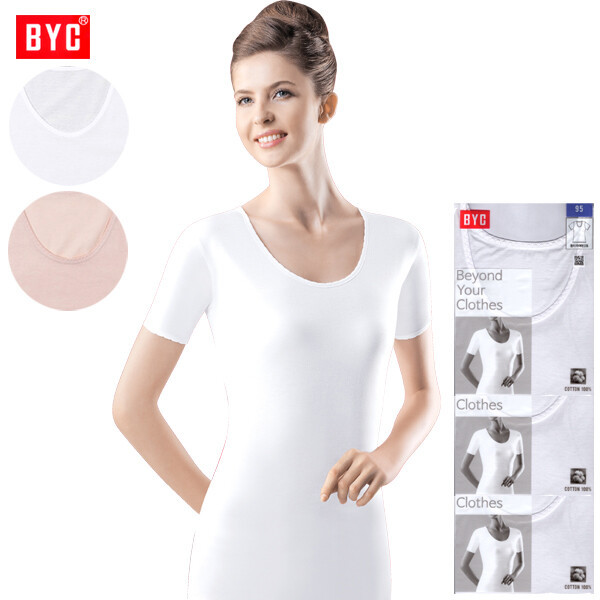 BYC 고급 순면 베이직 반팔 런닝 BYI2550 (3매)_이미지
