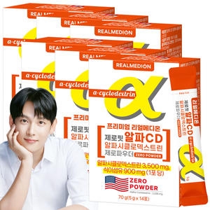 리얼메디온 제로핏 알파CD 알파시클로덱스트린 제로파우더 5g 14포 (6개)
