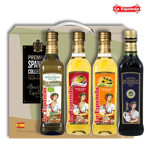 500ml 4종 선물세트 (유기농 올리브오일+포도씨유+해바라기유+발사믹식초)
