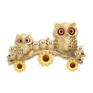 [불명] kspz359 부엉이 주물벽장식 금 -키다리