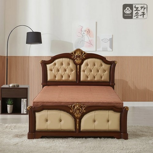 노송가구 이브 엔틱 서랍형 숯침대 S (참숯볼)_이미지