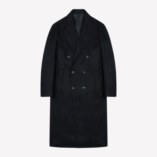 신원 지이크 프리미엄 이태리 핸드메이드 FORTEX원단 피크드 블랙 더블코트PJH7030_이미지