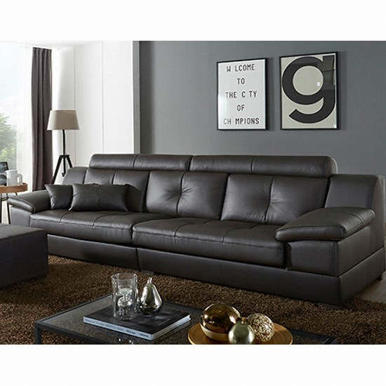 동서가구 스카온 라텍스탑 천연가죽 소파 4인용 (스툴별도)_이미지