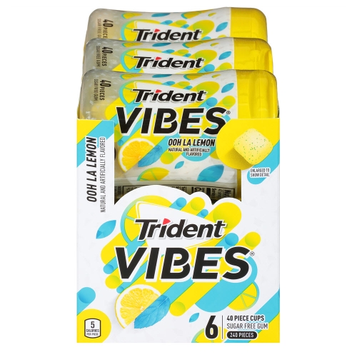 트라이던트 Vibes Gum, Sugar Free, Ooh La Lemon