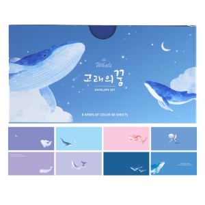 핑크풋 10000 고래 가로봉투 세트 혼합색상 1세트_이미지