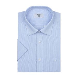 레노마 일반핏/반소매 RZUSG0-051BU 플레인 스트레치 핀 스트라이프 면스판 셔츠