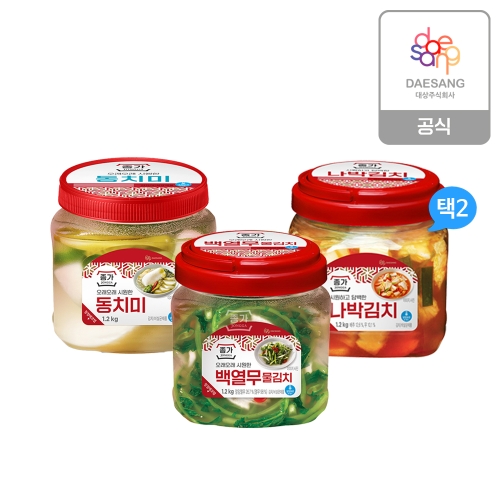 대상 종가 별미 김치 PET 백열무물김치,동치미,나박김치 택 골라담기 (1.2kg,2개)