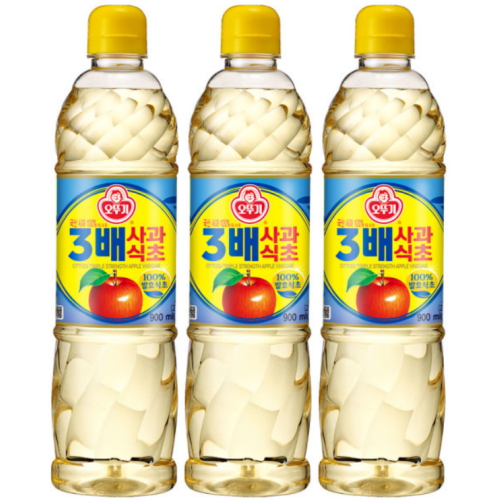 오뚜기 3배 사과식초 900ml (3개)
