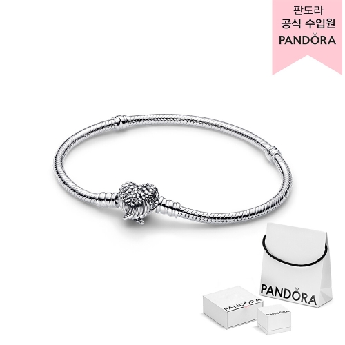  하트 판도라 주얼리 윙즈 클라습 스네이크 체인 브레이슬릿 593680C01