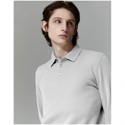 질스튜어트 뉴욕 맨 리뷰이벤트 뉴욕 라이트그레이 캐시미어100% 버튼카라 니트 JNSW3D202G1