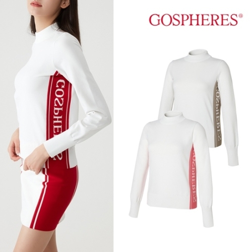  고스피어 GOSPHERES WOMAN SIDE LOGO MOCK-NECK KNIT_PW3WNT23