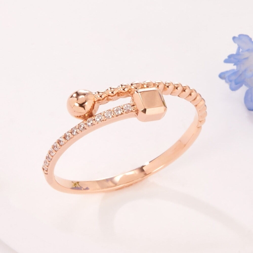 14K 사각 크로스 큐빅 원형볼 반지 SRS41667