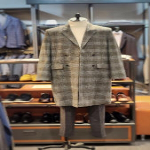 워모 F/W 바루리 그레이 체크 더블 코트IWLJHJ54_이미지