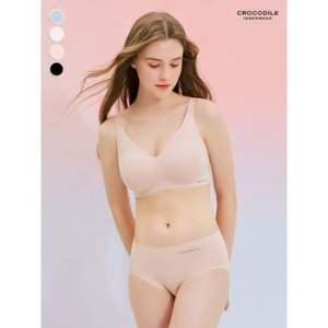 크로커다일 감탄 인견 에어쿨 스트랩 브라팬티세트 (베이지)_이미지
