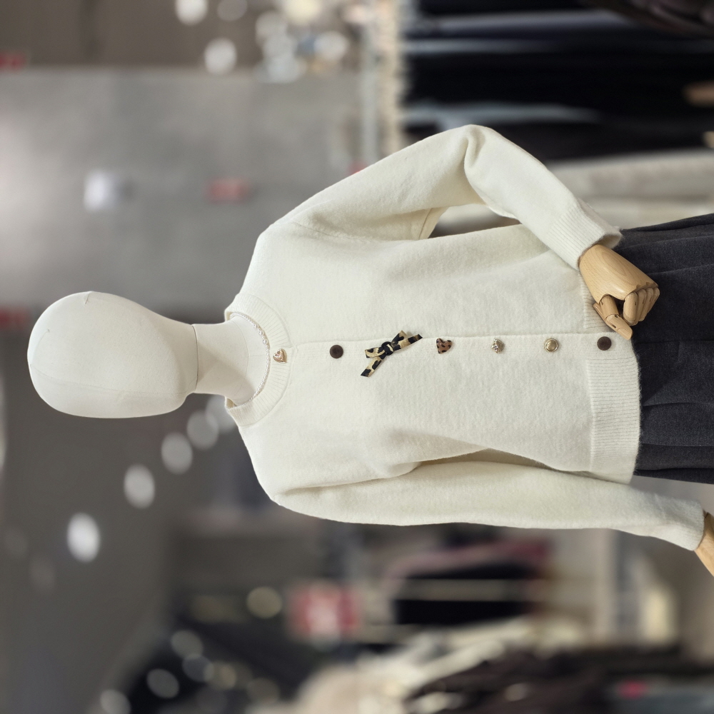 단추 포인트 가디건 TRCK26149