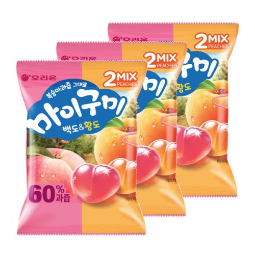 오리온 마이구미 백도 앤 황도 66g (3개)_이미지