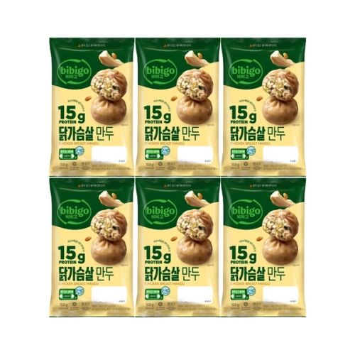 CJ제일제당 비비고 닭가슴살 고기만두 168g (6개)_이미지