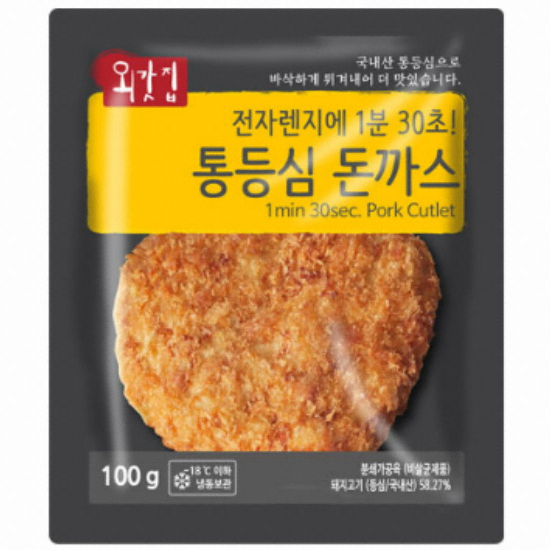외갓집 전자렌지에 1분 30초 통등심 돈까스+소스 5개입 650g (1개)_이미지