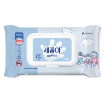 LG생활건강 세균아 꼼짝마 손소독 물티슈 캡형 50매