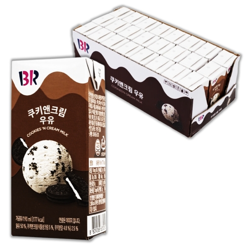  배스킨라빈스 쿠키앤크림 우유 190ml [24개]