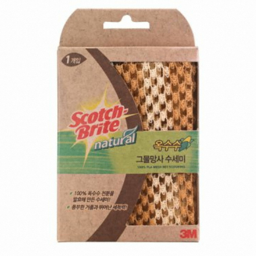 3M 스카치브라이트 내츄럴 옥수수 그물망사 수세미 (1개)