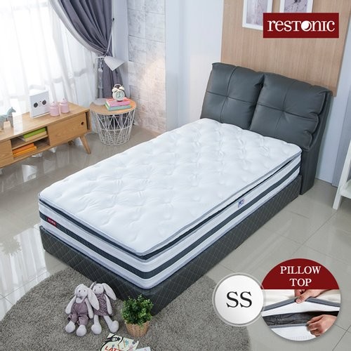 레스토닉 헤누스 천연가죽 투매트리스 침대 SS (필로우탑독립)_이미지