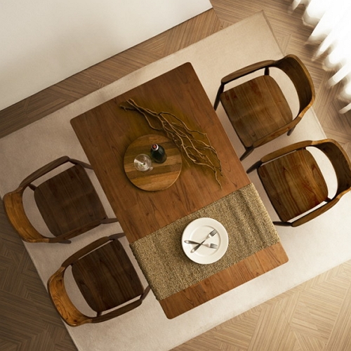 에보니아 미스틱 참죽나무원목 식탁 1400 (의자4개)_이미지