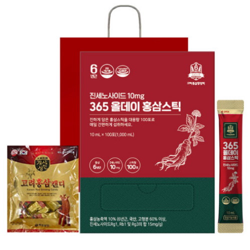 고려홍삼중앙회 365 올데이 홍삼스틱 10ml 100포이미지입니다. 누르면 해당 게시물로 새창이동합니다.