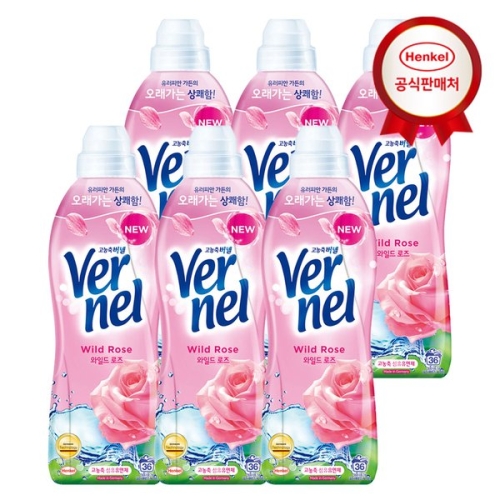 헨켈 고농축 섬유유연제 버넬 와일드로즈 900ml (6개)_이미지