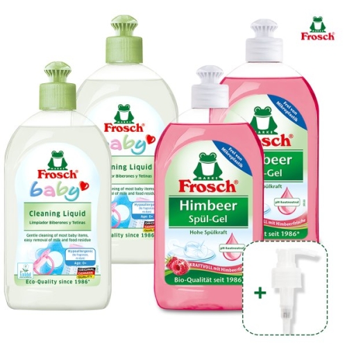 프로쉬 베이비 젖병세정제 500ml 2개 + 라즈베리 주방세제 500ml 2개