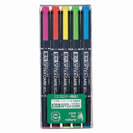 제브라 옵텍스 케어 WKCR1 형광펜 세트 (5색)
