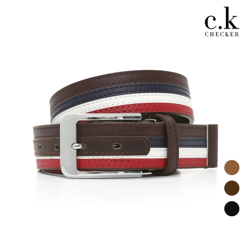 CHECKER 남성 캐주얼 삼색벨트_CK 113