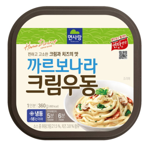 면사랑 까르보나라 크림우동 360g (1개)