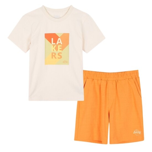NBA-KIDS LAL 레이커스 박스로고 냉감 라운지세트 (K222ST999P)_이미지