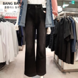 뱅뱅 HC09 여자 세미와이드 루즈핏 블랙진 CQL167_이미지