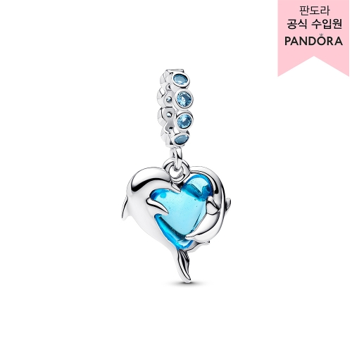 돌핀 블루 무라노 글라스 댕글 참 793924C01