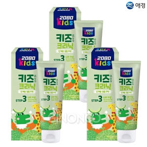 애경 2080 키즈 크리닉 알파 3스텝 치약 80g (3개)