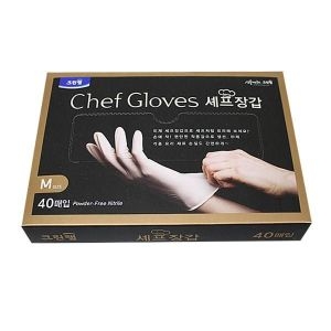 크린랲 셰프장갑 M사이즈 40매입 일회용 장갑 라텍스장_이미지