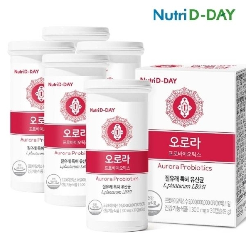 뉴트리디데이 오로라 프로바이오틱스 300mg 30캡슐 (5개)_이미지