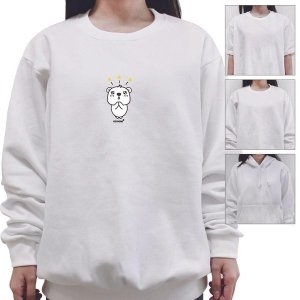 제발 곰 캐릭터 예쁜반티 무지면티 라운드반팔티 W6745A2