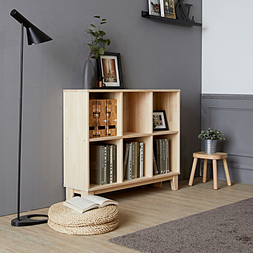 우아미가구 모노 스토리 2단 원목 책장 (104cm)_이미지