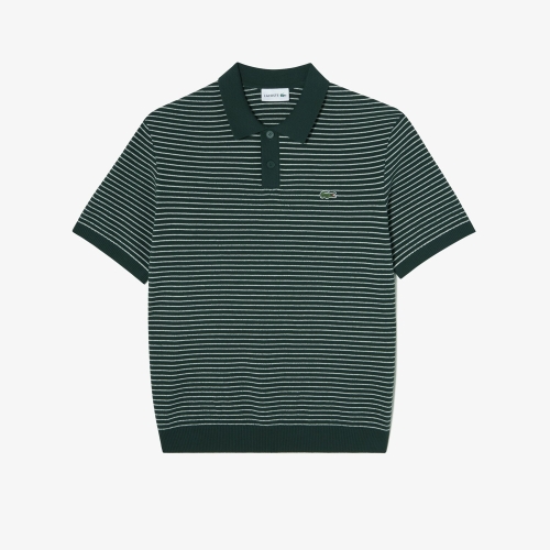 라코스테 남성 스트라이프 반팔 스웨터 폴로 셔츠_PH296E-55G