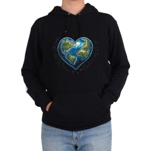 하트 사이즈 지구 후드티 세계지도 러브 색상 다양한 WFL49Z5