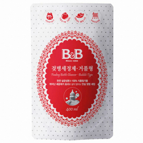 B&B 젖병 세정제 거품형 리필 400ml이미지입니다. 누르면 해당 게시물로 새창이동합니다.